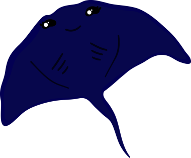 Şirin vatoz karikatür, balık deniz hayvanı.