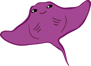 Şirin vatoz karikatür, balık deniz hayvanı.