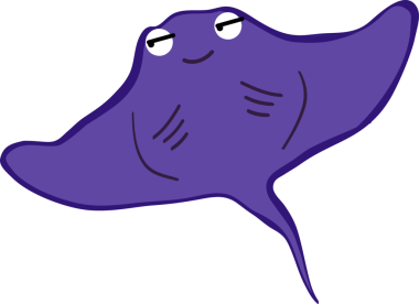 Şirin vatoz karikatür, balık deniz hayvanı.