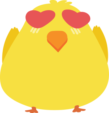 Çizgi film tarzında şirin sarı kuş.