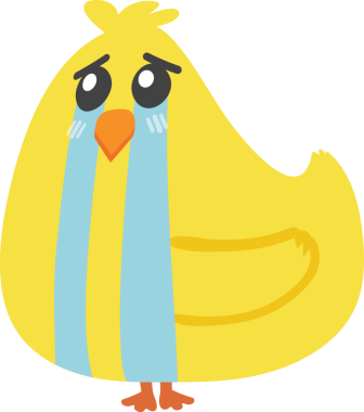 Çizgi film tarzında şirin sarı kuş.