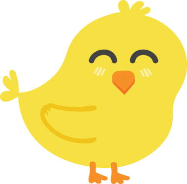 Çizgi film tarzında şirin sarı kuş.