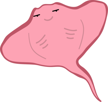 Şirin vatoz karikatür, balık deniz hayvanı.