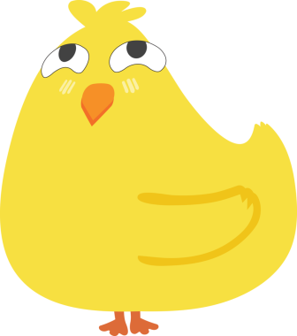 Çizgi film tarzında şirin sarı kuş.