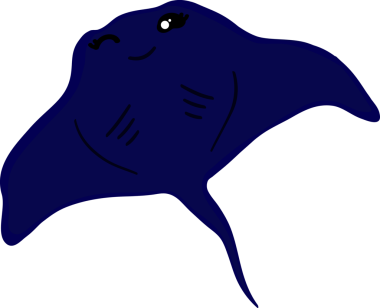 Şirin vatoz karikatür, balık deniz hayvanı.