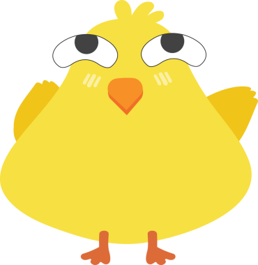 Çizgi film tarzında şirin sarı kuş.