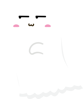 Beyaz arkaplan vektör illüstrasyonunda izole edilmiş şirin hayalet