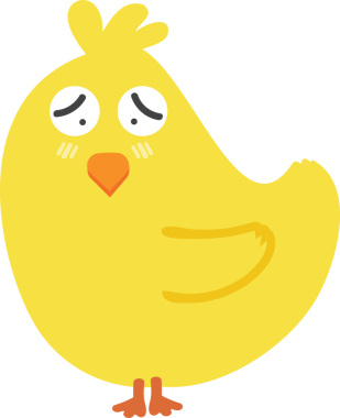 Çizgi film tarzında şirin sarı kuş.