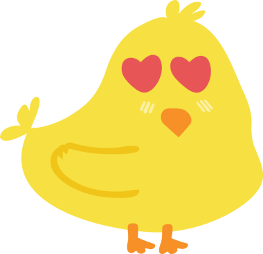 Çizgi film tarzında şirin sarı kuş.