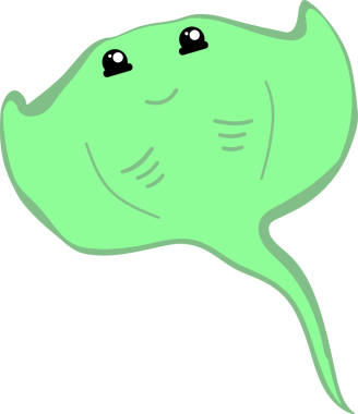 Şirin vatoz karikatür, balık deniz hayvanı.