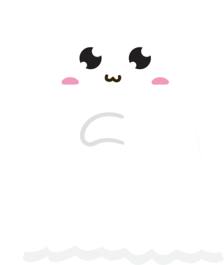 Yalnız beyaz sevimli hayalet.