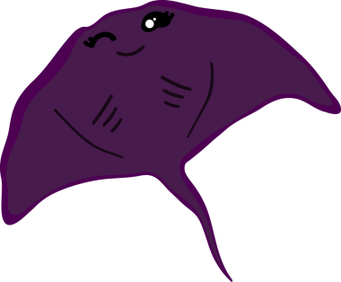 Şirin vatoz karikatür, balık deniz hayvanı.