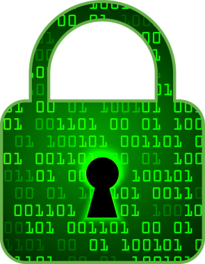 Kapalı Asma kilit dijital siber güvenlik.