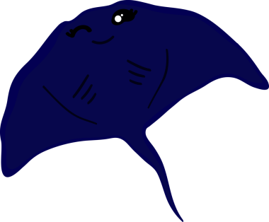 Şirin vatoz karikatür, balık deniz hayvanı.