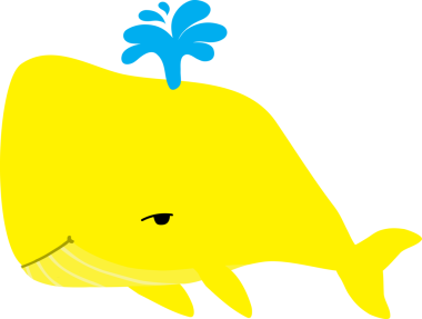 Sarı balina, illüstrasyon, beyaz arkaplan vektörü.