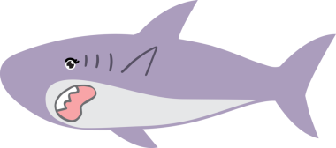 karikatür köpekbalığı, vektör illüstrasyonu, renk resmi