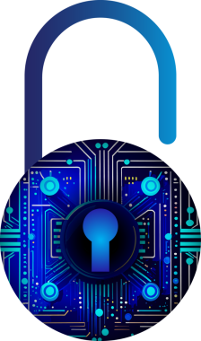 devre kartı asma kilit dijital teknoloji vektör illüstrasyon tasarımı