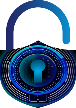 Mavi üzerine soyut kilit