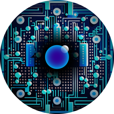 Devre kartı simgesi. Teknoloji sembolü vektör illüstrasyonu