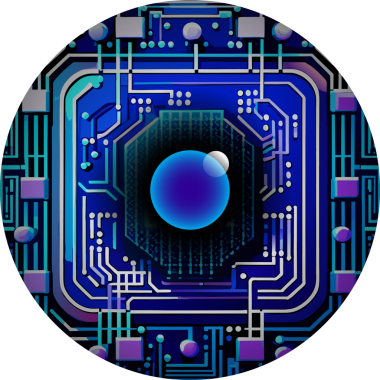 Fütürist devre kartı, vektör illüstrasyonu