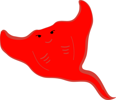 Şirin vatoz karikatür, balık deniz hayvanı.