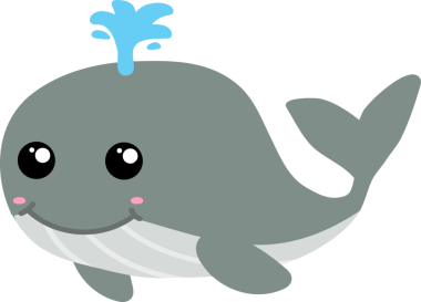 şirin balina, vektör illüstrasyonu, renk resmi