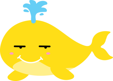 Sarı balina çizgi film karakterinin vektör çizimi