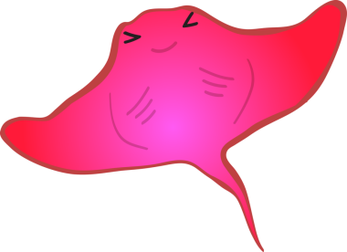 Şirin vatoz karikatür, balık deniz hayvanı.