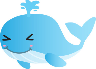 balina çizgi filmi şirin illüstrasyon.