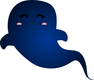 Tatlı çizgi film hayaleti. Vektör illüstrasyonu