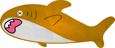 Komik karikatür balığı, vektör çizimi