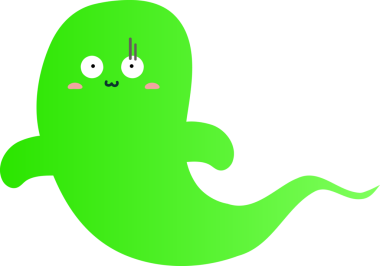 Çizgi film hayaleti, beyaz arkaplanda resimler