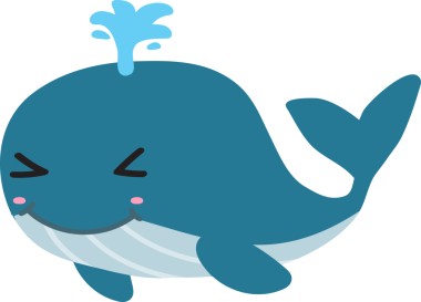 Büyük kuyruklu şirin balina.