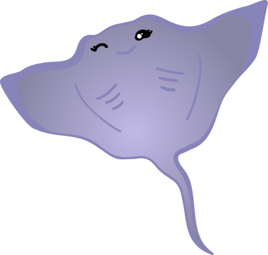 Şirin vatoz karikatür, balık deniz hayvanı.