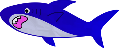 karikatür komik köpekbalığı, vektör çizimi
