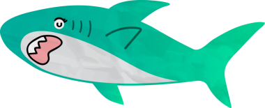 karikatür komik köpekbalığı vektör illüstrasyonu