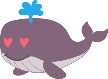 vektör karikatür beyaz arka planda şirin balina