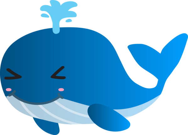 Şirin balina çizgi film vektör çizimi