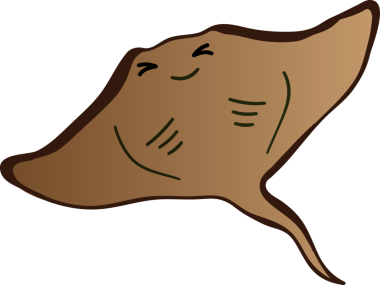 Şirin vatoz karikatür, balık deniz hayvanı.