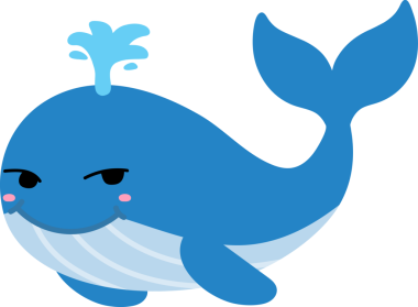 Şirin balina çizgi filmi vektör çizimi. Komik balina hayvanı. vektör illüstrasyonu