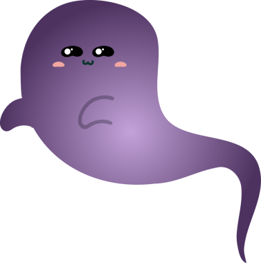 Şirin gülümseyen mor hayalet