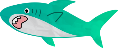 Komik, gülümseyen köpekbalığı.