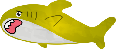 Beyaz arka plan üzerinde çizgi film balık.