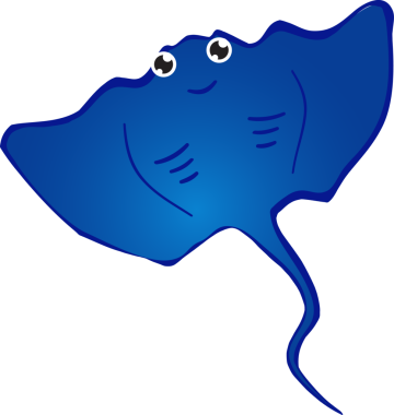 Şirin vatoz karikatür, balık deniz hayvanı.