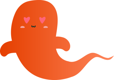 Turuncu arka planda sevimli turuncu canavar, vektör çizimi