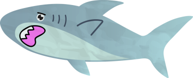 Çizgi film şirin köpekbalığı, vektör çizimi