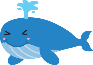 sevimli çizgi balina, vektör çizim
