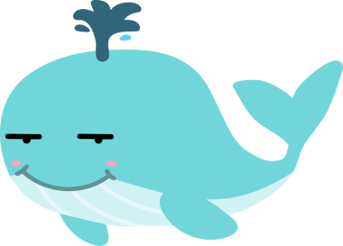 Beyaz arka planda balina kuyruklu şirin balina vektörü