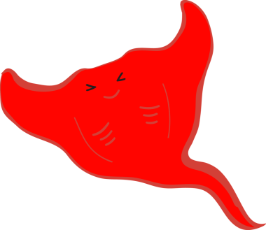 Şirin vatoz karikatür, balık deniz hayvanı.