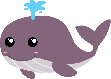 karikatür balinası, illüstrasyon, beyaz arkaplanda vektör